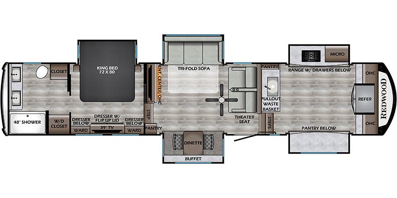 CrossRoads Redwood RW3981FK floorplan