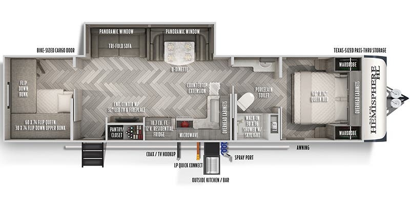 Forest River Salem Hemisphere Hyper-Lyte 29XBHL floor plan