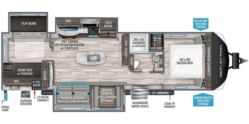 Grand Design Reflection 312BHTS floor plan