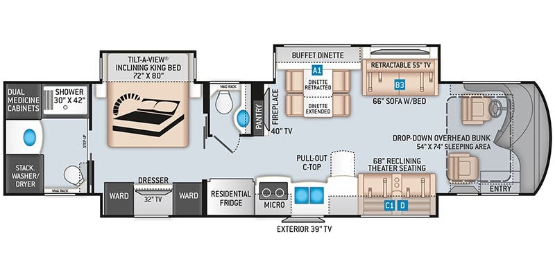 Thor Motor Coach Tuscany 40RT floor plan