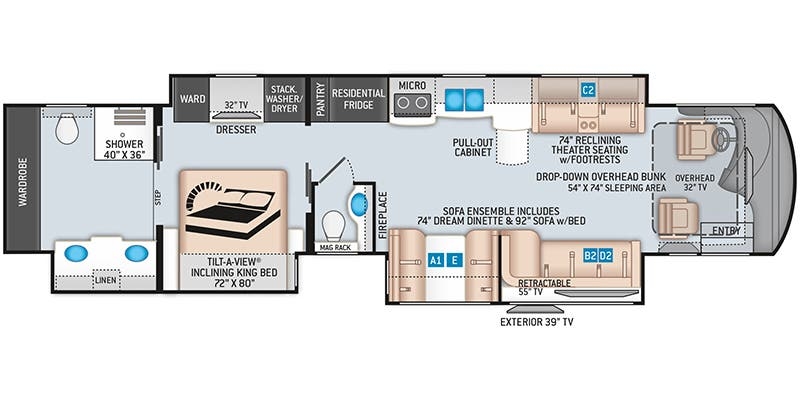 Thor Motor Coach Tuscany 45MX floor plan