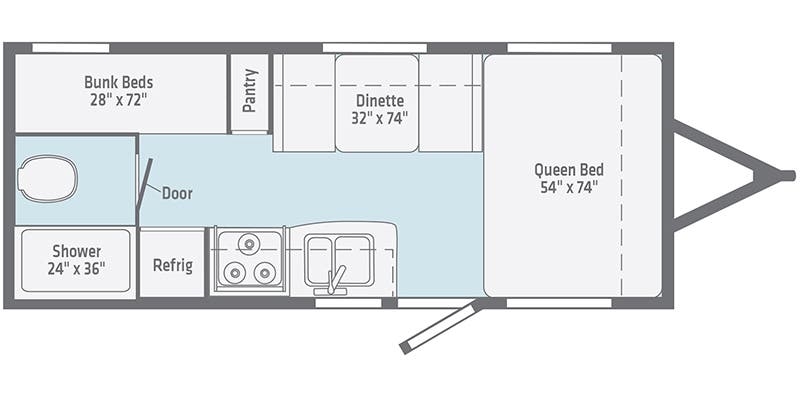 Winnebago Micro Minnie 1800BH floor plan
