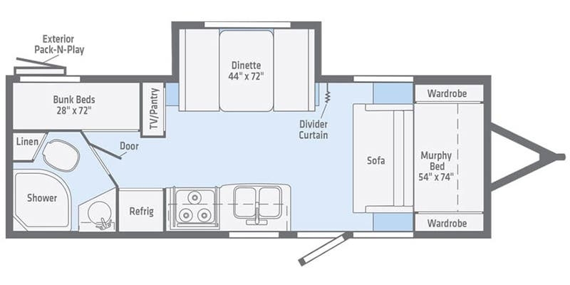 Winnebago Micro Minnie 2306BHS floor plan