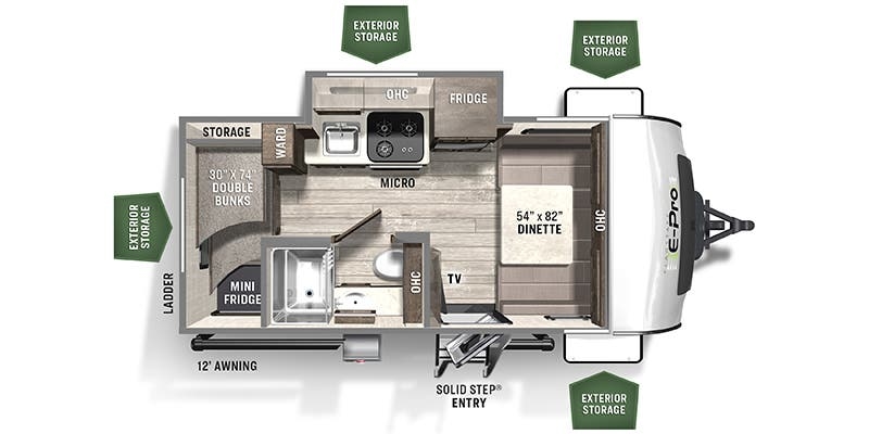 Forest River Flagstaff E-Pro E16BH floor plan