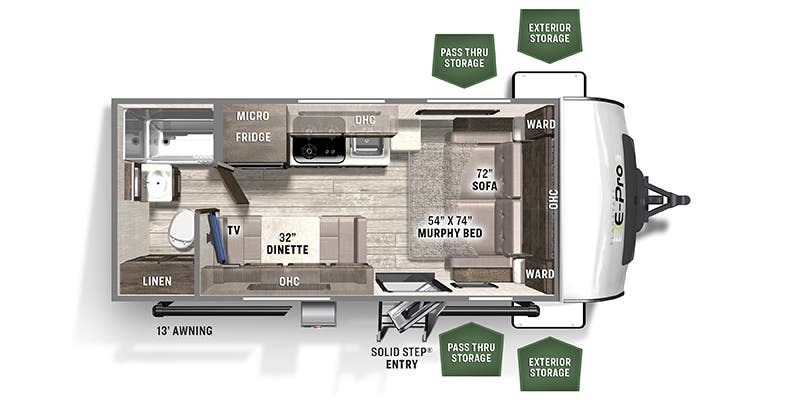 Forest River Flagstaff E-Pro E19FD floor plan