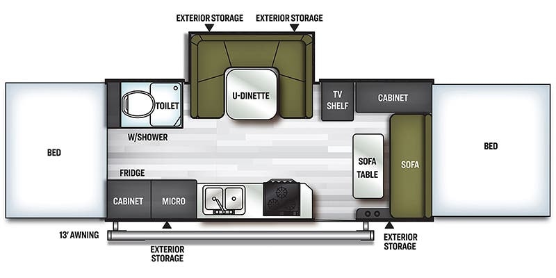 Forest River Rockwood High Wall HW296 floor plan