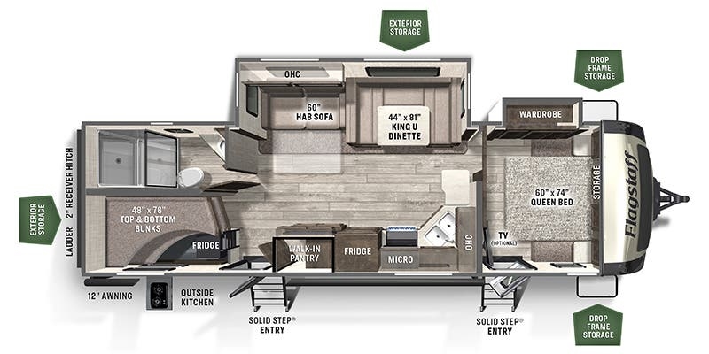 Forest River Flagstaff Super Lite 27BHWS floor plan