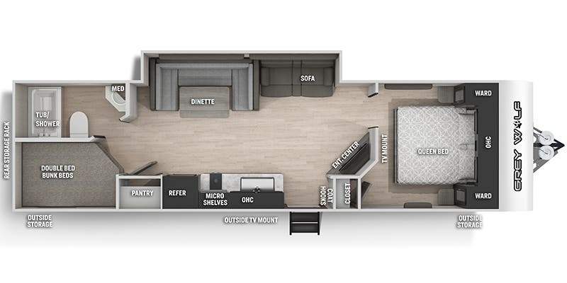 Forest River Cherokee Grey Wolf 28DT floor plan