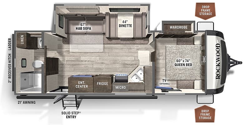 Forest River Rockwood Ultra Lite 2606WS floor plan