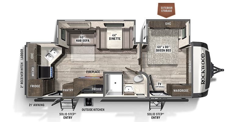 Forest River Rockwood Ultra Lite 2614BS floor plan