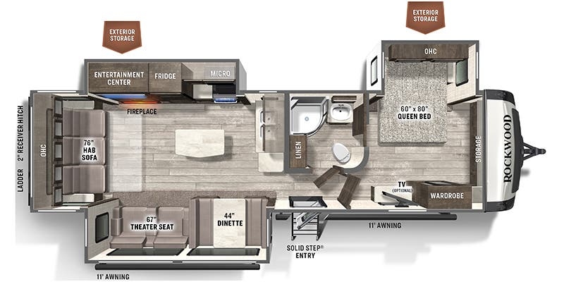 Forest River Rockwood Ultra Lite 2906BS floor plan