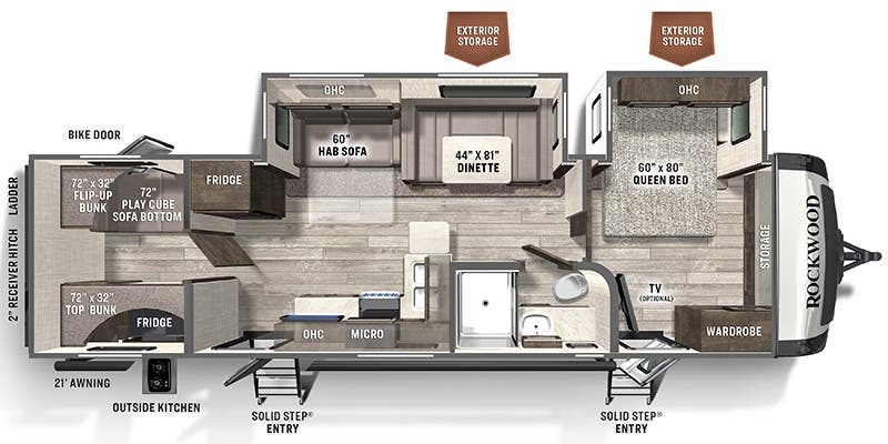 Forest River Rockwood Ultra Lite 2911BS floor plan