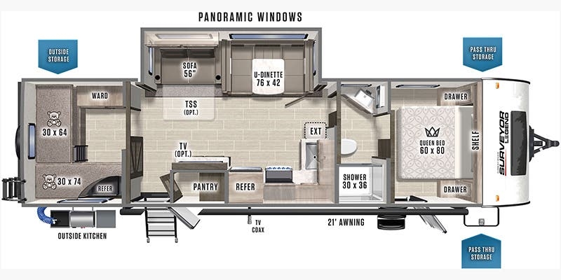 Forest River Surveyor Legend 296QBLE floor plan