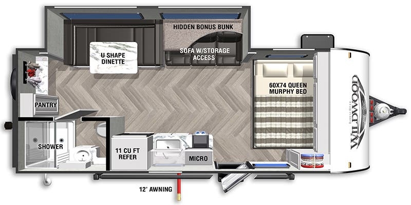 Forest River Wildwood FSX 170SS floor plan