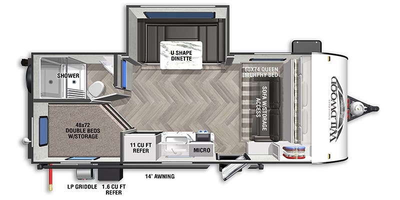 Forest River Wildwood FSX 178BHSK floor plan
