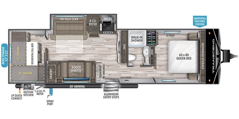 Grand Design Transcend Xplor 297QB floor plan