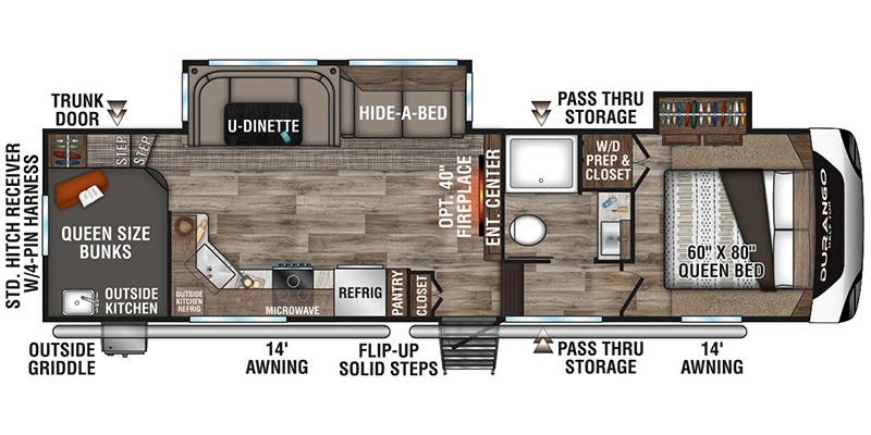 K-Z Durango Half-Ton D286BHD floor plan