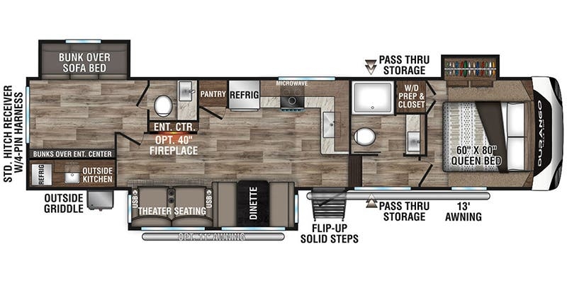 K-Z Durango Half-Ton D291BHT floor plan