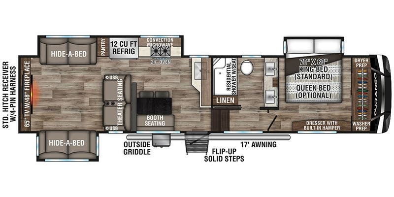 K-Z Durango D326RLT floor plan