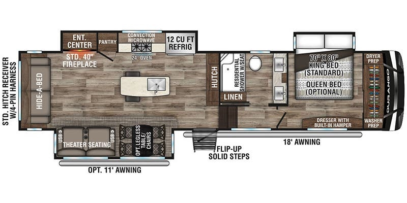 K-Z Durango D333RLT floor plan