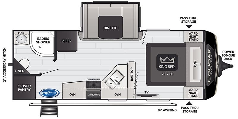 Keystone Cougar Half-Ton 22RBSWE floor plan