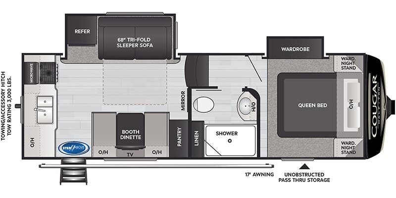 Keystone Cougar Half-Ton 23MLS floor plan