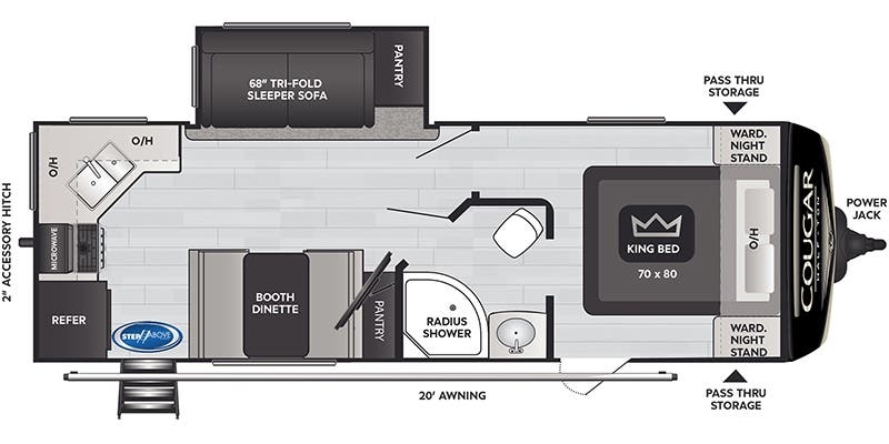 Keystone Cougar Half-Ton 24SABWE floor plan