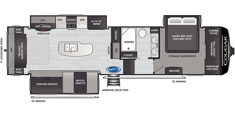 Keystone Cougar 316RLS floor plan