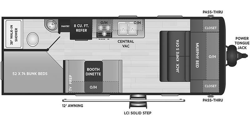 Keystone Hideout 21BHWE floor plan