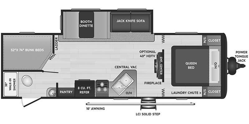 Keystone Hideout 26BHWE floor plan