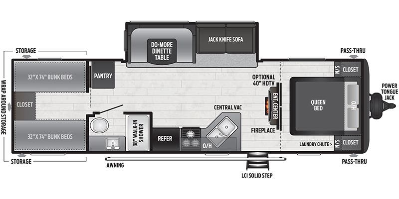 Keystone Hideout 29BQWE floor plan