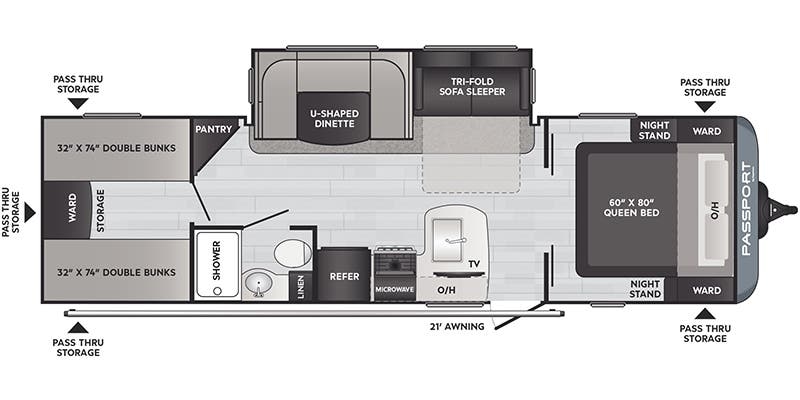 Keystone Passport SL Series 282QB floor plan