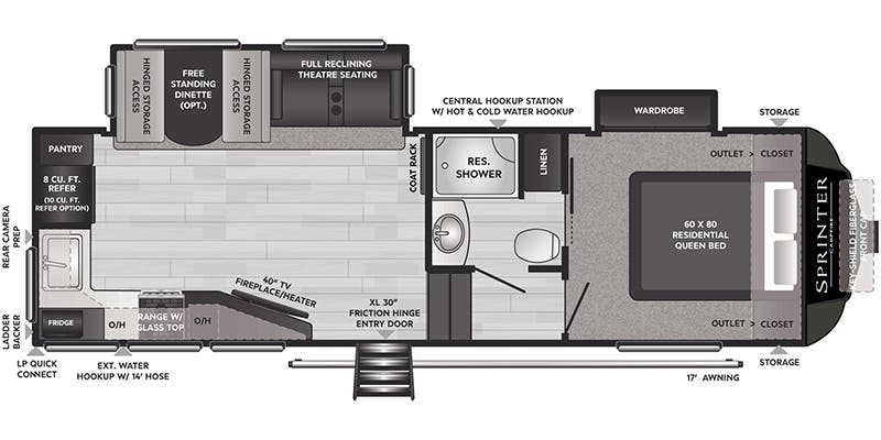 Keystone Sprinter 25ML floor plan