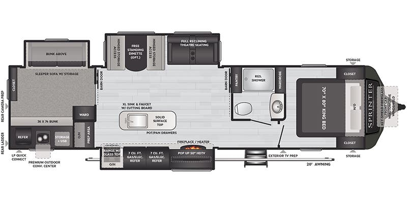 Keystone Sprinter Limited 341BIK floor plan