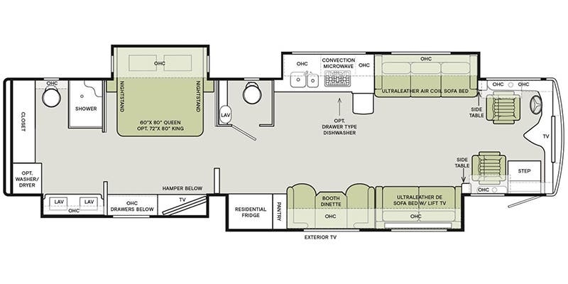 Tiffin Phaeton 40 IH floor plan
