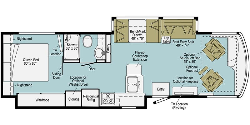 Winnebago Forza 34T floor plan