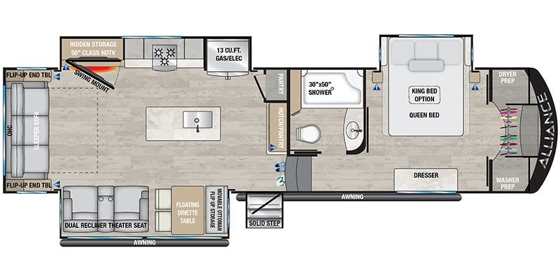 Alliance RV Avenue 32RLS floor plan