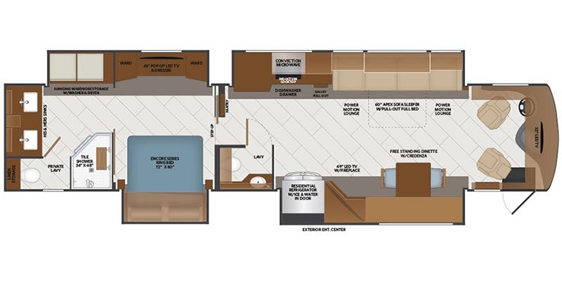 Fleetwood Discovery LXE 44S floor plan