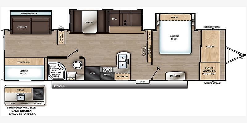Forest River Aurora 34BHTS floor plan
