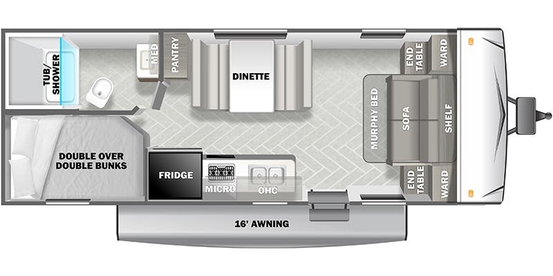 Forest River EVO Lite 2260BH floor plan
