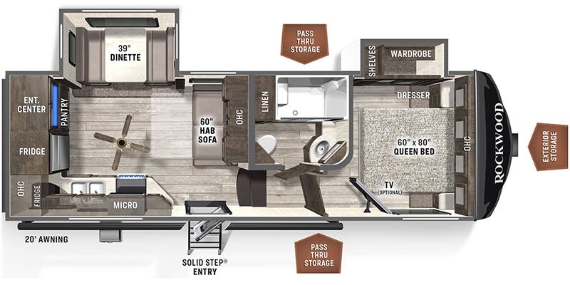 Forest River Rockwood Ultra Lite 2445WS floor plan