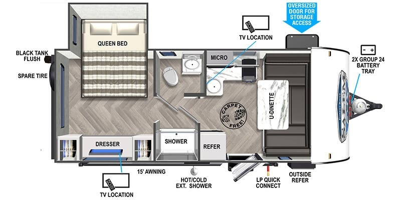 Forest River Salem FSX 169RSK floor plan