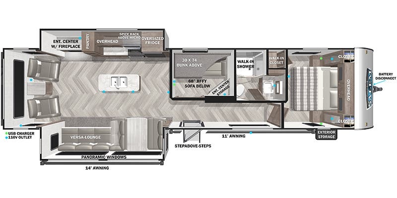 Forest River Salem 34MBS floor plan