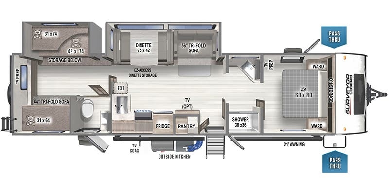 Forest River Surveyor Legend 303BHLE floor plan
