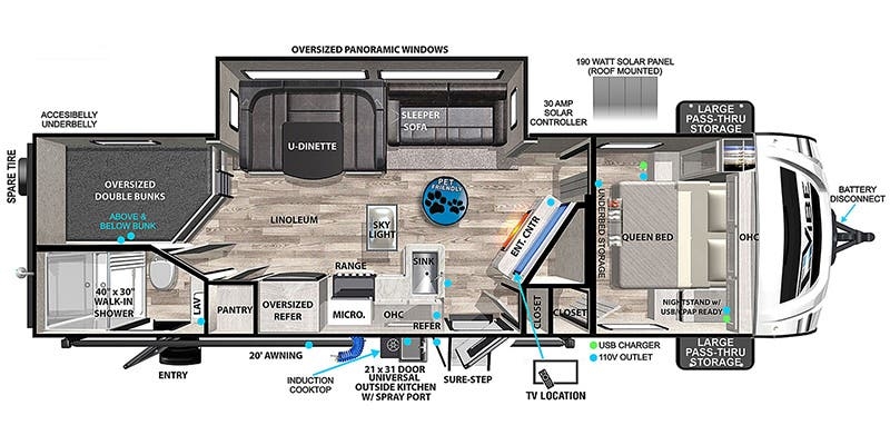 Forest River Vibe 26BH floor plan