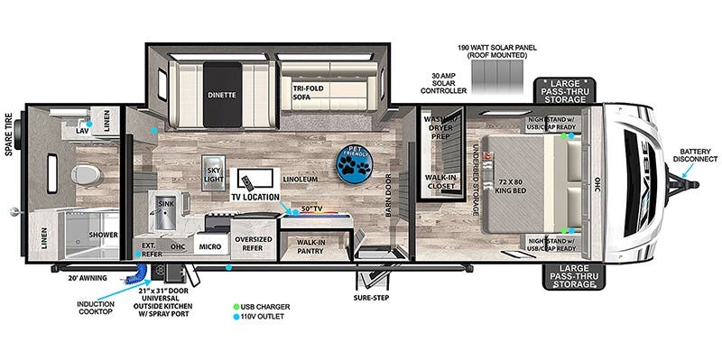 Forest River Vibe 28RB floor plan