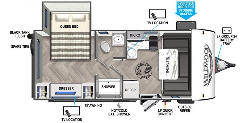 Forest River Wildwood FSX 169RSK floor plan