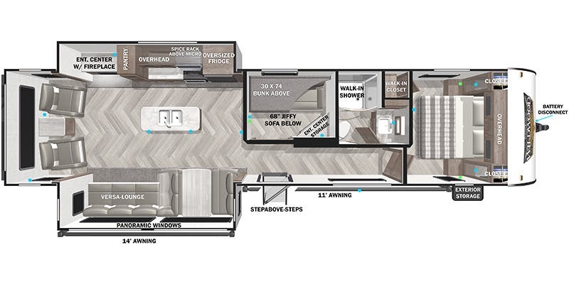 Forest River Wildwood 34MBS floor plan