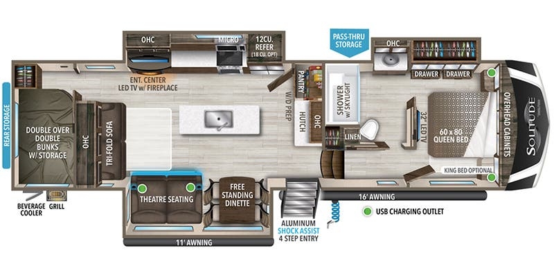 Grand Design Solitude 3550BH floor plan