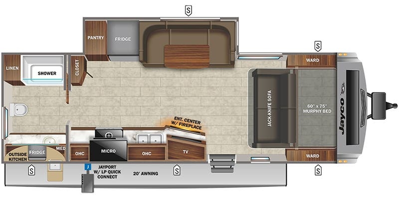 Jayco White Hawk 24MRB floor plan